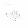 Schéma technique support habillage conduit Dixneuf Ø440 dimensions L600 P480 H100 mm