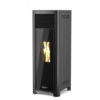 Poele a granules sans electricite LYDIA NATURAL 7 kW LAMINOX, finition noire