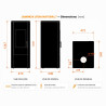 Dimensions du LYDIA NATURAL 7 kW : 473 x 540 x 1347 mm, sortie de fumees diametre 150 mm