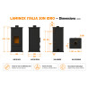 Schéma dimensionnel du poêle bouilleur bois Italia 30N Idro LAMINOX IDRO, cotes en mm