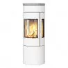Poêle au gaz Viva L 120 - Blanc - plaque supérieure en stéatite - cadre porte en acier - vitres latérales - RAIS - Poele plus