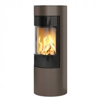 Poêle au gaz Viva L 120 - Moka - Plaque acier inoxydable - porte en verre - RAIS - Poele plus