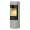 Poêle au gaz Viva L 120 - Nickel - Plaque acier inoxydable - porte en verre - RAIS - Poele plus