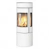 Poêle au gaz Viva L 120 - Blanc - Plaque acier inoxydable - cadre porte en acier - vitres latérales - RAIS - Poele plus