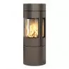 Poêle au gaz Viva L 120 - Moka - Plaque acier inoxydable - cadre porte en acier - vitres latérales - RAIS - Poele plus