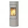 Poêle au gaz Viva L 120 - Nickel - Plaque supérieur en acier haut - cadre porte en acier - RAIS - Poele plus