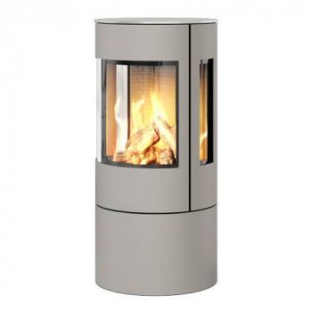 Poêle gaz Viva L 100 -  Nickel - Plaque supérieure acier inoxydable - Vitres latérales - Cadre porte acier - RAIS - Poele plus