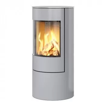 Poêle au gaz Viva L 100 -  Argent - Plaque supérieure en acier inoxydable - Cadre porte en acier - RAIS - Poele plus