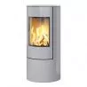 Poêle au gaz Viva L 100 -  Argent - Plaque supérieure en acier inoxydable - Cadre porte en acier - RAIS - Poele plus