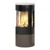 Poêle au gaz Viva L 100 -  Moka - Plaque supérieure en stéatite - Vitres latérales - RAIS - Poele plus