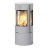 Poêle au gaz Viva L 100 - Argent - Plaque supérieure en stéatite - Vitres latérales - Cadre porte en acier - RAIS - Poele plus