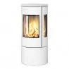 Poêle au gaz Viva L 100 - Blanc - Plaque supérieure en stéatite - Vitres latérales - Cadre porte en acier - RAIS - Poele plus