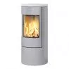 Poêle au gaz Viva L 100 - ARgent - Plaque supérieure en stéatite - Cadre porte en acier - RAIS - Poele plus