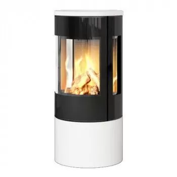 Poêle au gaz Viva L 100 - Blanc - Plaque supérieure en acier haut - Vitres latérales - RAIS - Poele plus