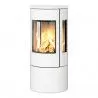 Poêle au gaz Viva L 100 - Blanc - Plaque supérieure en acier haut - Vitres latérales - Cadre porte en acier - RAIS - Poele plus