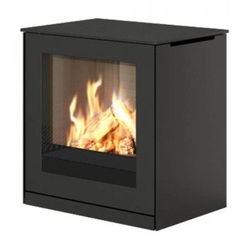 Poêle au gaz Q - Tee 2 - Porte en verre avec cadre en acier - 60 cm - RAIS - Poele plus