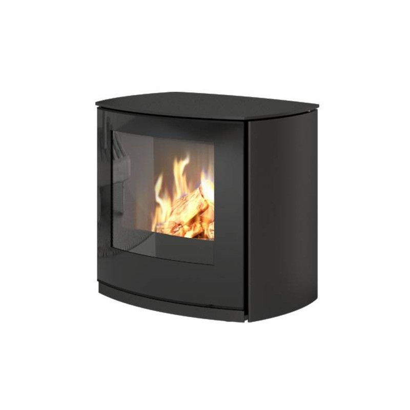 Poêle au gaz Q-Tee 2 C - Noir - 60cm - Porte en verre - RAIS - Poele Plus