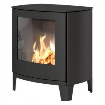 Poêle au gaz Q-Tee 2 C - Noir - 72cm - Cadre porte en acier - RAIS - Poele Plus