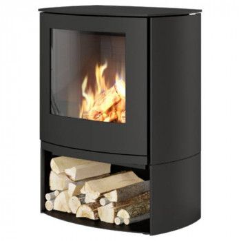 Poêle au gaz Q-Tee 2 C - Noir - 88cm - Cadre porte en acier - RAIS - Poele Plus