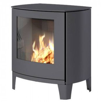 Poêle au gaz Q-Tee 2 C - Platine - 72cm - Cadre porte en acier - RAIS - Poele Plus