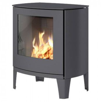 Poêle au gaz Q-Tee 2 C - Platine - 76cm - Cadre porte en acier - RAIS - Poele Plus