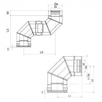 Conduit de cheminée C090 Dynamic Two - Schéma - Apros - Poele Plus