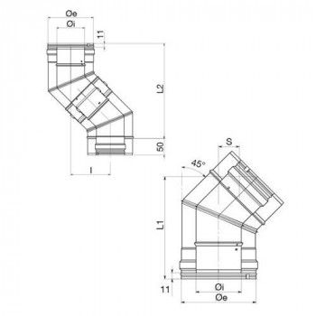 Conduit de cheminée C045 Dynamic Two - schéma - Apros - Poele Plus