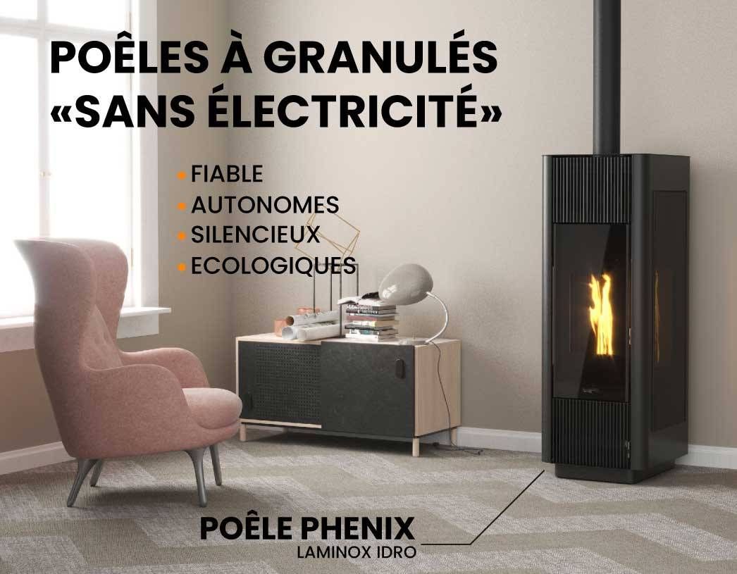 Poêles à granulés sans électricité Laminox Idro - Silencieux, autonomes, robustes, écologiques